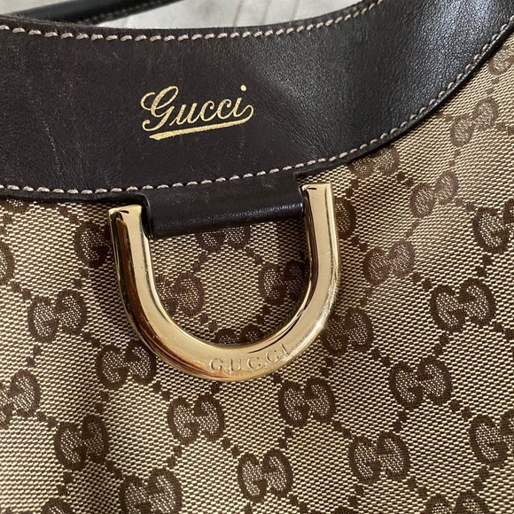 SOLD✋🏻Authentic Vinatge Gucci Monogram Large D Gold Hobo - Picture 7 of 8